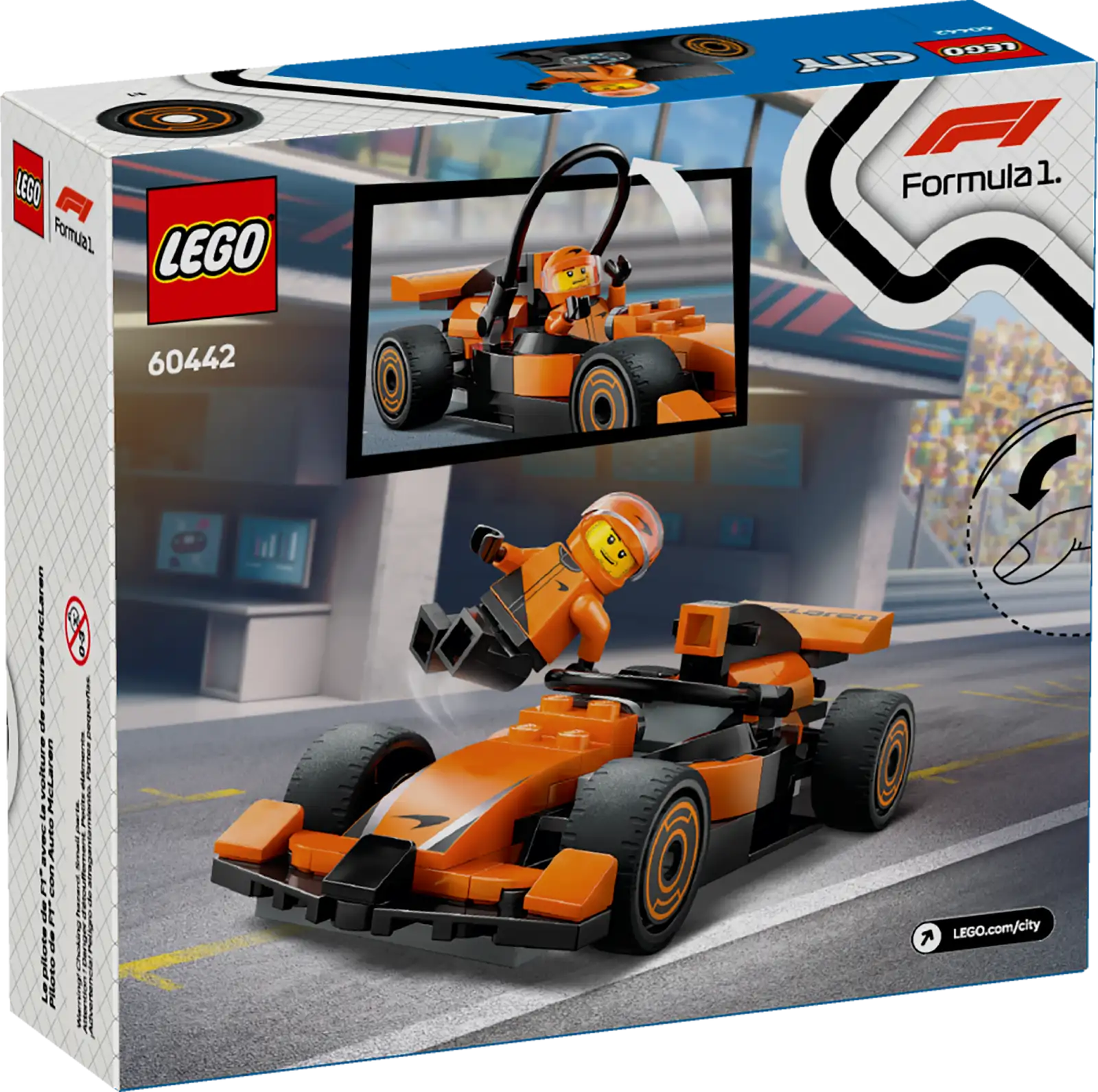 Voiture de course McLaren avec pilote de F1 60442