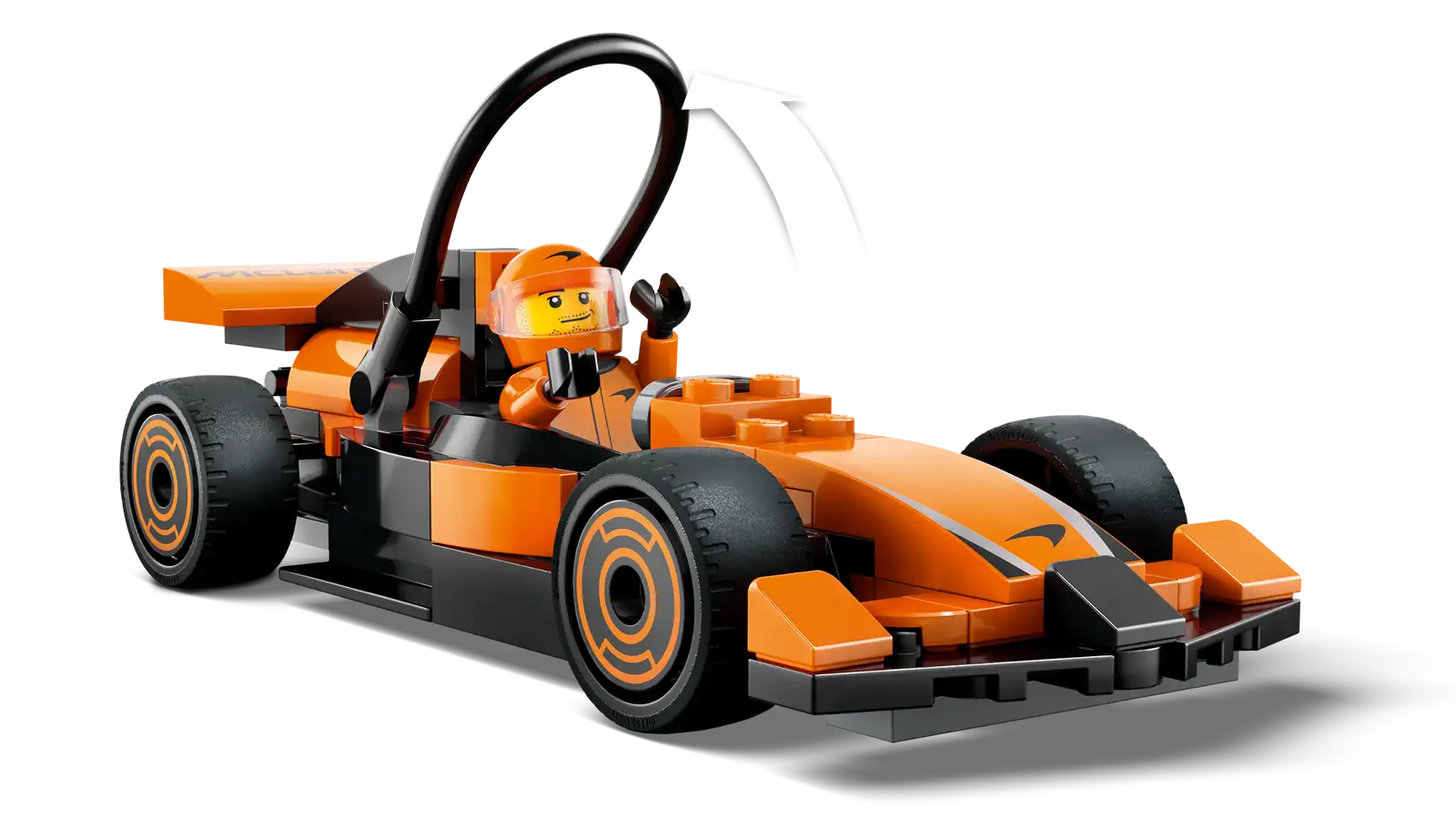 Voiture de course McLaren avec pilote de F1 60442