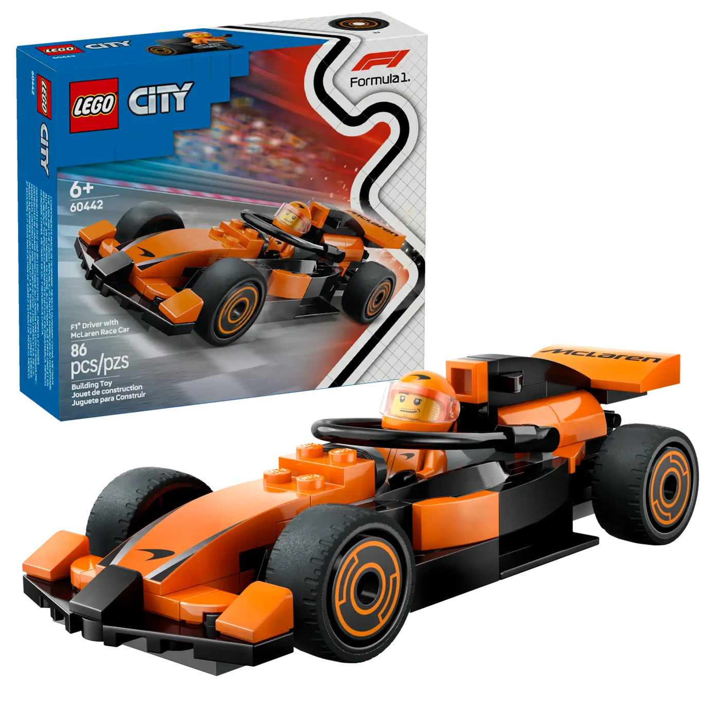 Voiture de course McLaren avec pilote de F1 60442