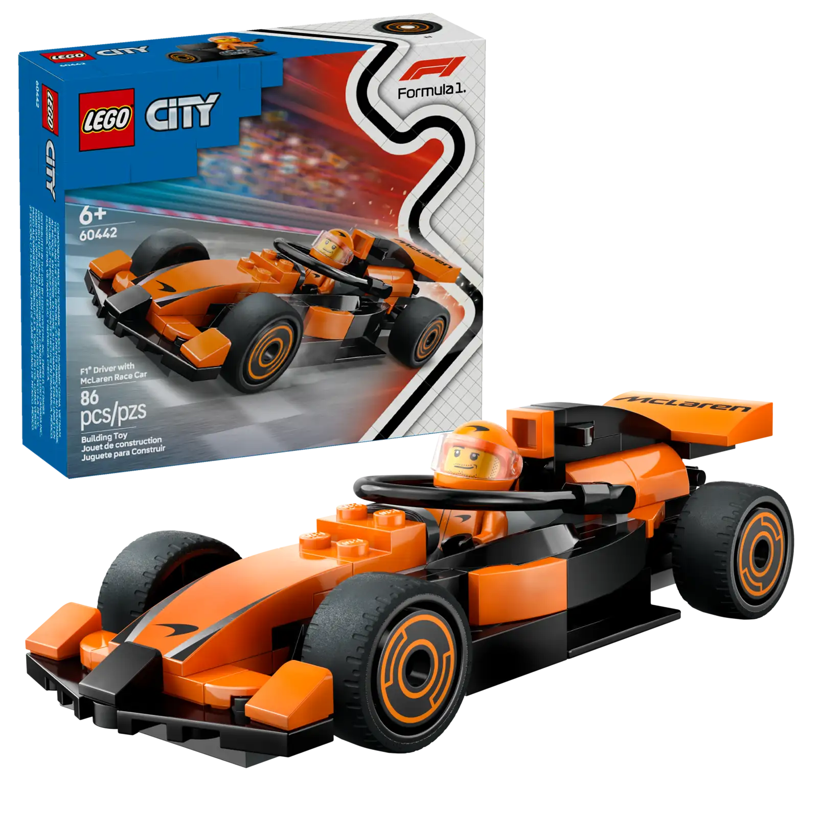 Voiture de course McLaren avec pilote de F1 60442